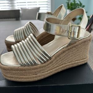 Kenneth Cole Gold Wedge Sandals